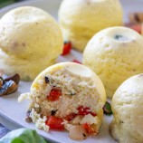 pressure cooker egg bites on a white plate