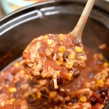 Slow Cooker Chicken Tortilla Soup in crockpot