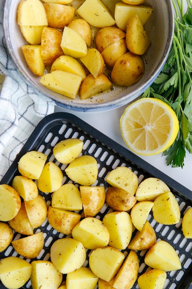 Air Fryer Greek Roasted Potatoes The Recipe Pot