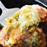 serving cheesy enchilada chicken from the slow cooker