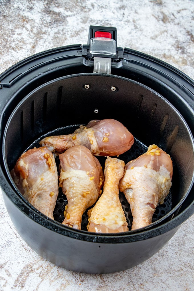 marinated chicken drumsticks in air fryer to cook